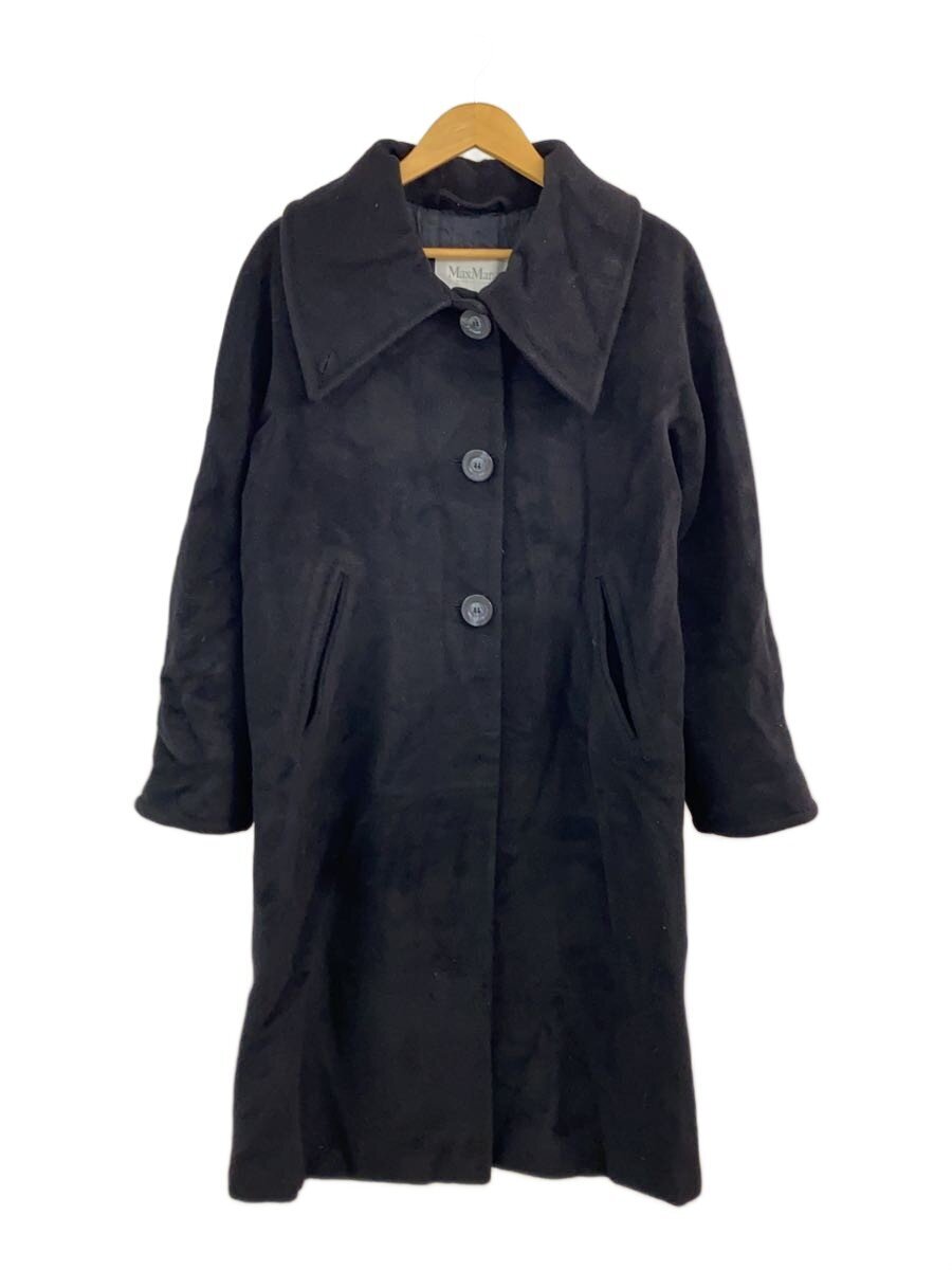 【中古】MAX MARA◆ロング厚地の外套/42/カシミヤ混/BLK/10161373【レディース御召しもの】