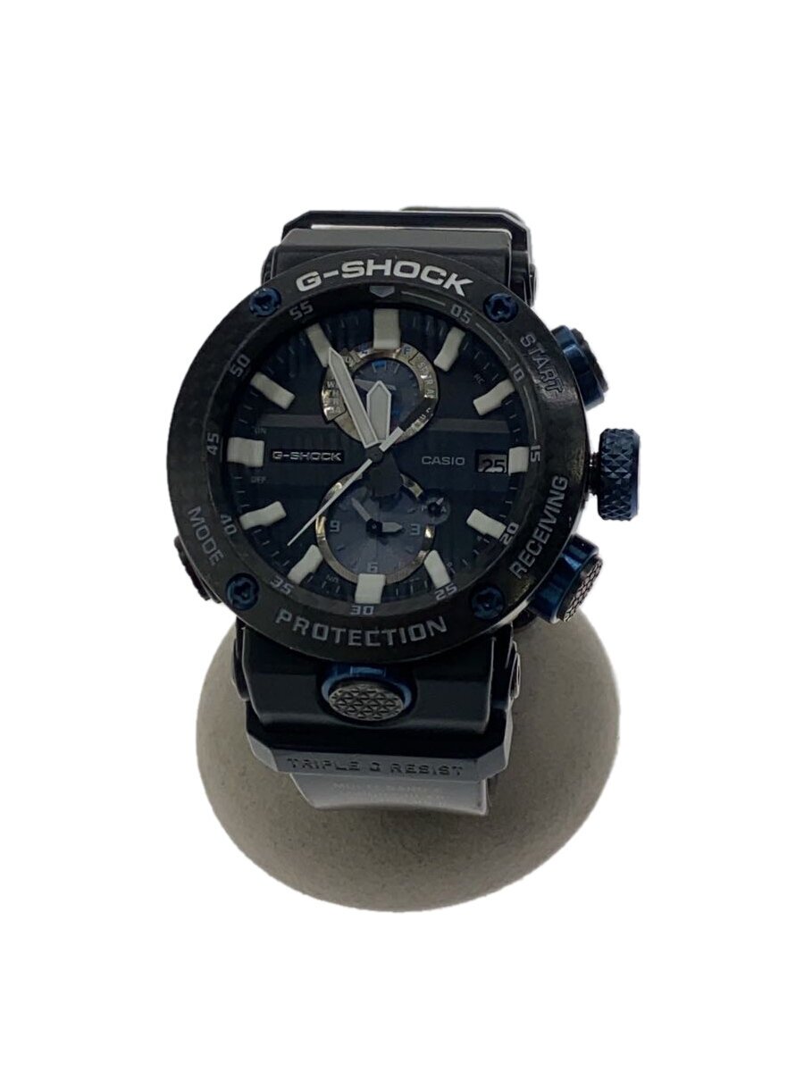 【中古】CASIO◆ソーラーウオッチ_G-SHOCK/アナログ/天然ゴム/BLK/BLK【服飾雑貨他】