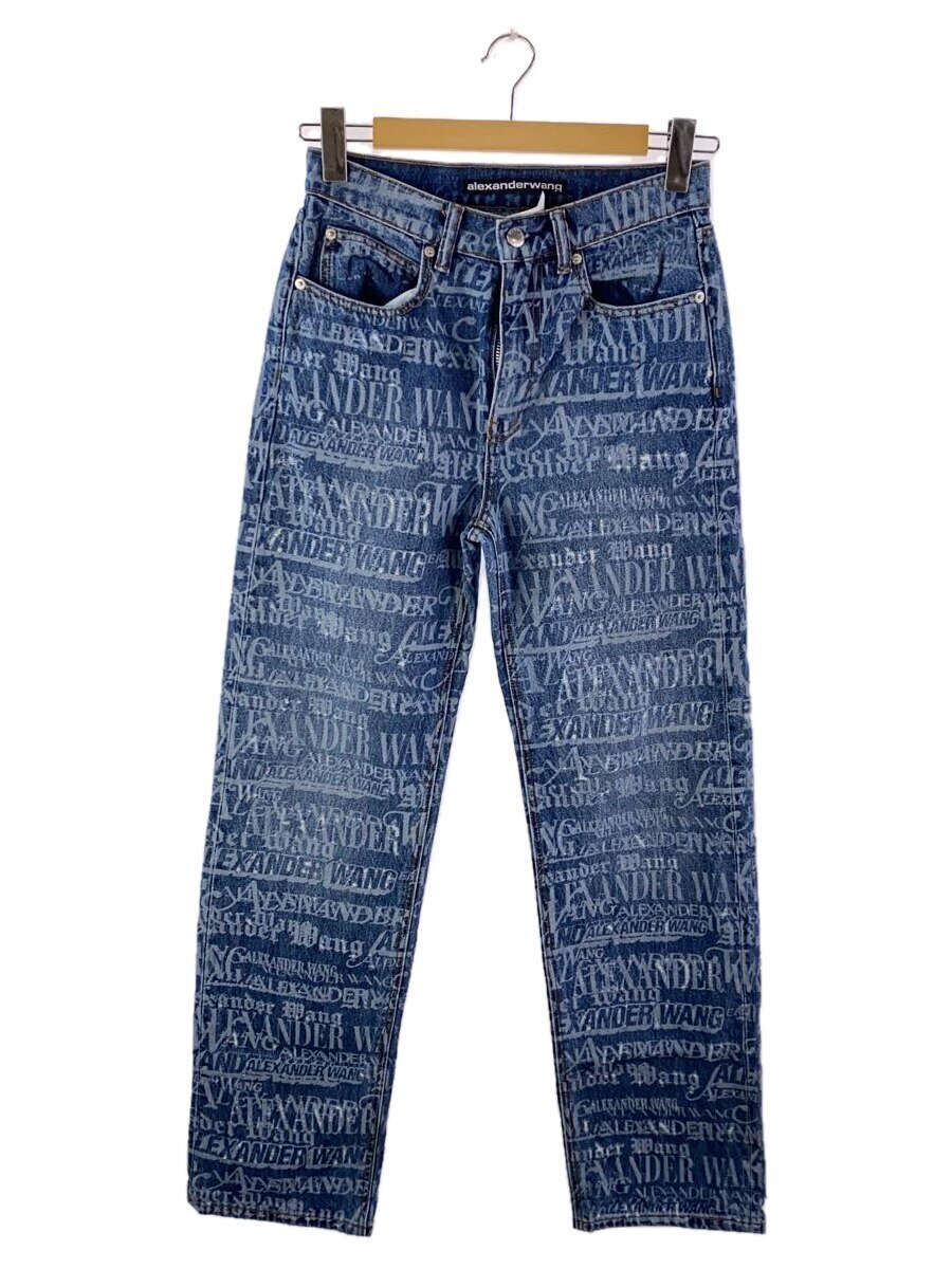 【中古】Alexander Wang◆下つ方/25/綿織物/インディゴ/総柄/4DC2244280【レディース御召しもの】