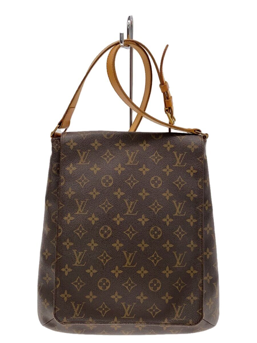 【中古】LOUIS VUITTON◆ミュゼット_モノグラム・帆布_BRW/PVC/BRW【御徒面子】