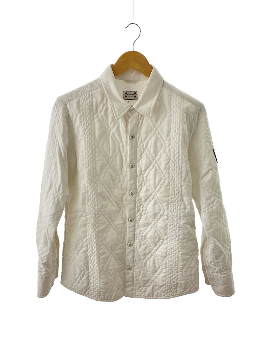 【中古】MONCLER◆キルティングシャツジャケット/3/綿織物/WHT【メンズウェア】