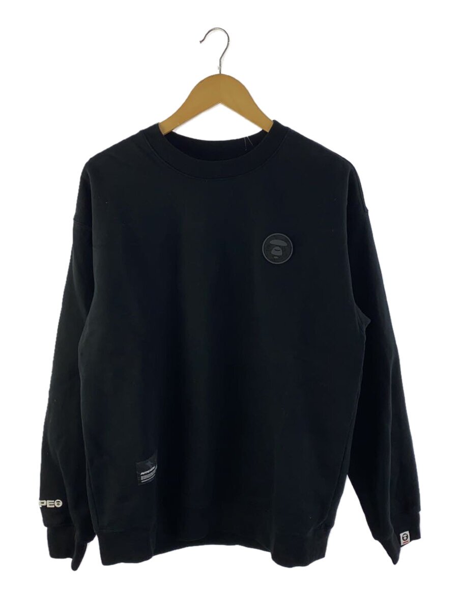 【中古】AAPE BY A BATHING APE◆TONAL CAMO SILICON BADGE CREWSWEAT/汗水/L/BLK/AAPSWMA306XXL【メンズウェア】