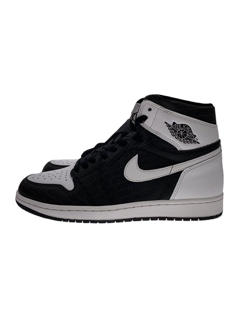 【中古】NIKE◆AIR JORDAN 1 RETRO HIGH OG/エアジョーダン1レトロハイ/黒いこと/28.5糎/BLK【シューズ】