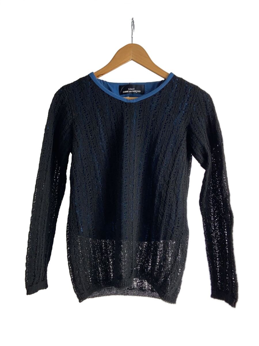 【中古】tricot COMME des GARCONS◆編み物・スウェーター(薄っぺら)/羊毛/黒いこと/TN-040020/90s【レディースお召しもの】