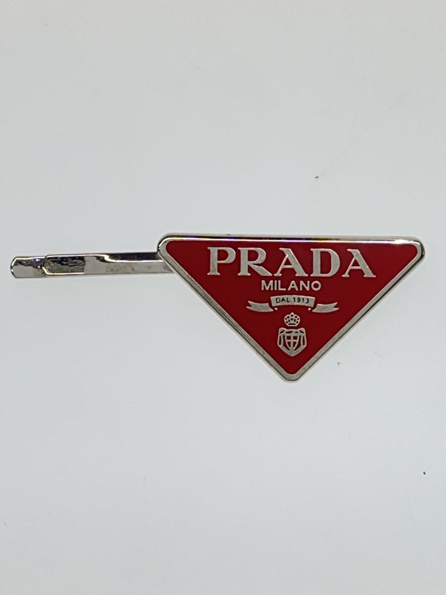 【中古】PRADA◆髪の毛ゼムクリップ/片側のみ/小傷有/添え物/RED/レディース【服飾雑貨他】