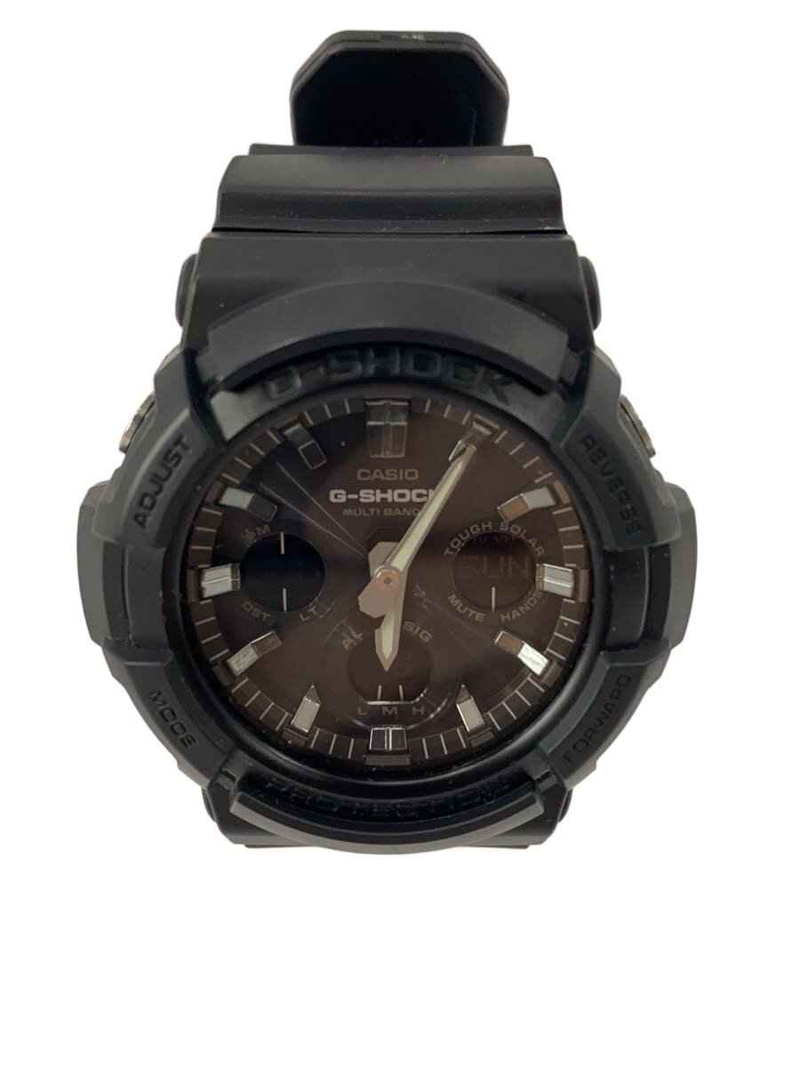 【中古】CASIO◆ソーラーウオッチ・G-SHOCK/デジアナ/天然ゴム/BLK【服飾雑貨他】