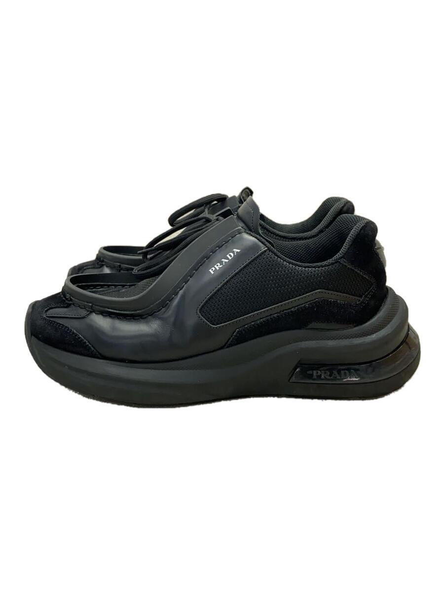 【中古】PRADA◆ローカットスニーカー/UK7.5/BLK/2EG424//【シューズ】