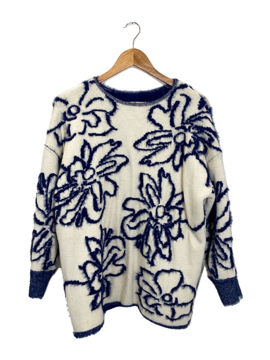 【中古】MARTE◆24aw/リヴァーシブル/ジャガードニット/--/アクリル樹脂/BLU/総柄//【レディースお召しもの】