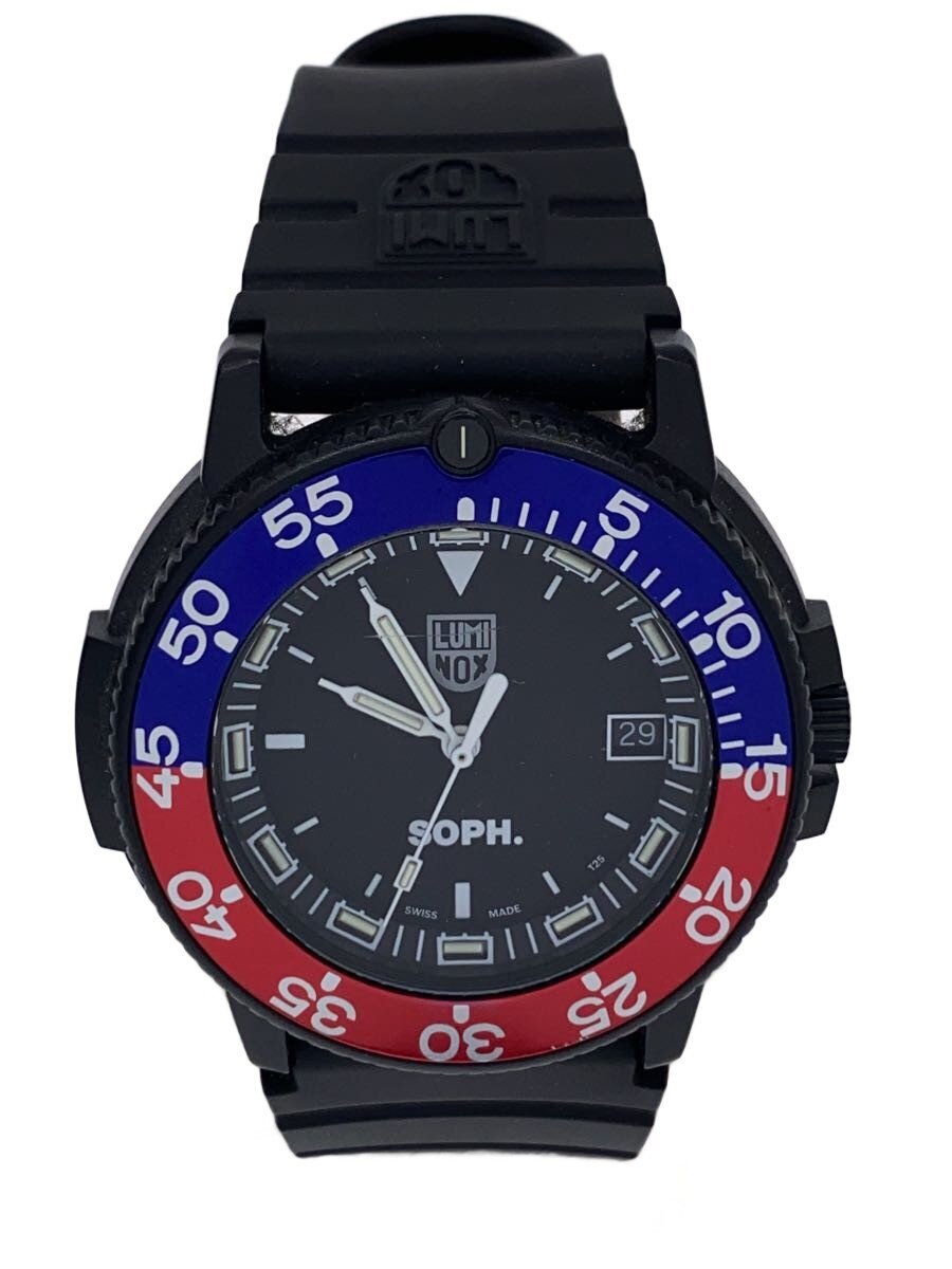 【中古】LUMINOX◆石英ウオッチ/アナログ/天然ゴム/黒いこと/BLK/soph-220097【服飾雑貨他】