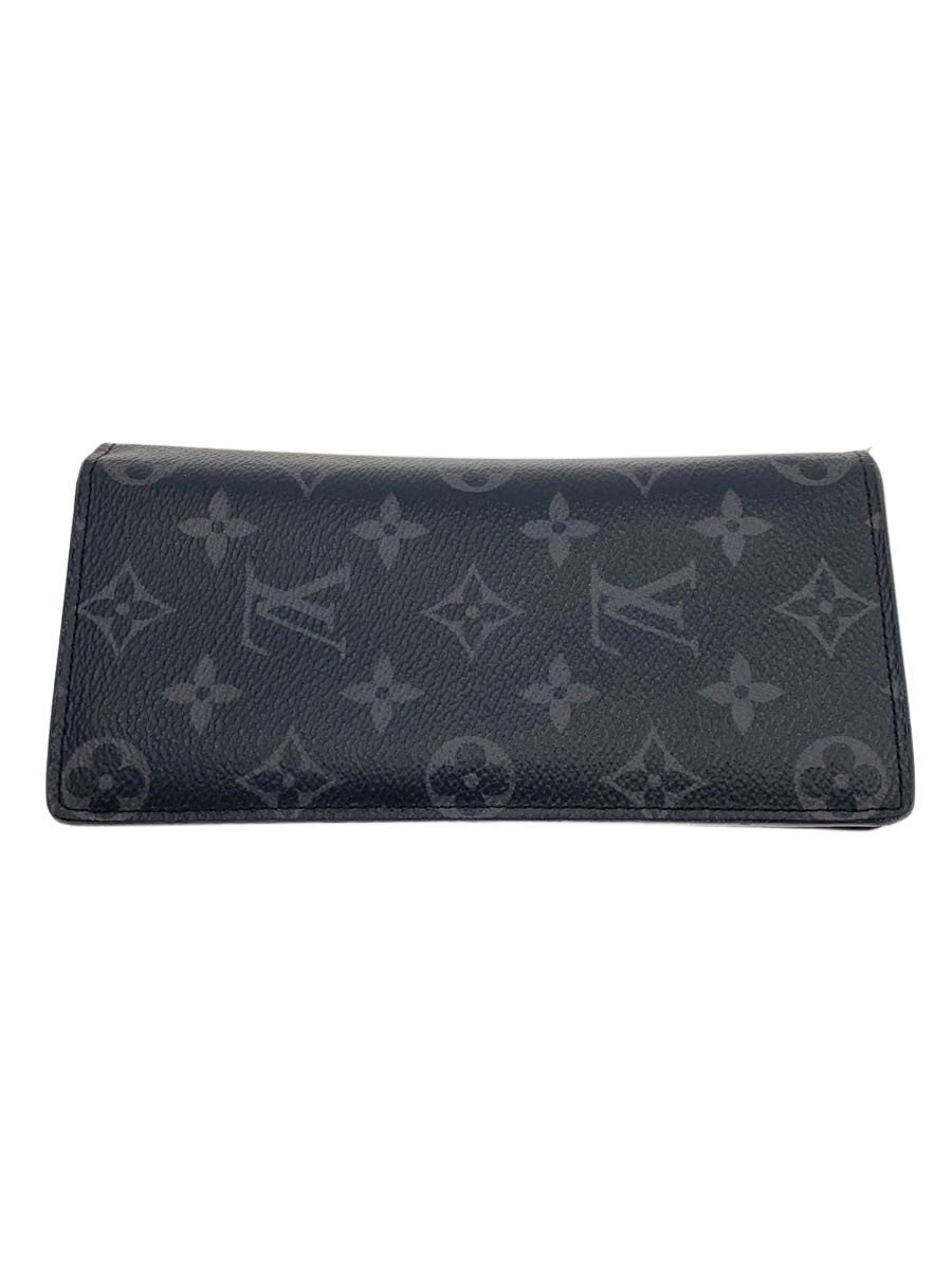 【中古】LOUIS VUITTON◆ポルト・フォイユ・ブラザ_モノグラム・エクリプス/PVC/BRW/モノグラム/メンズ【服飾雑貨他】