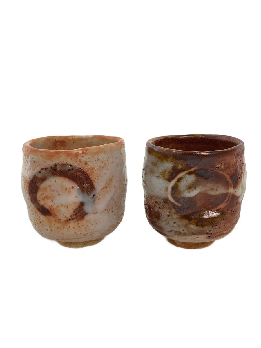 【中古】志野焼/夫婦湯呑/2点セット【キッチン用品】