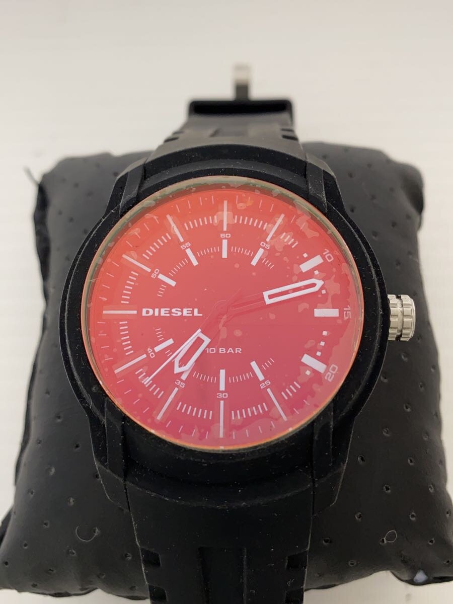【中古】DIESEL◆ARMBAR/石英ウオッチ/アナログ/天然ゴム/BLK/BLK/DZ-1819//【服飾雑貨他】