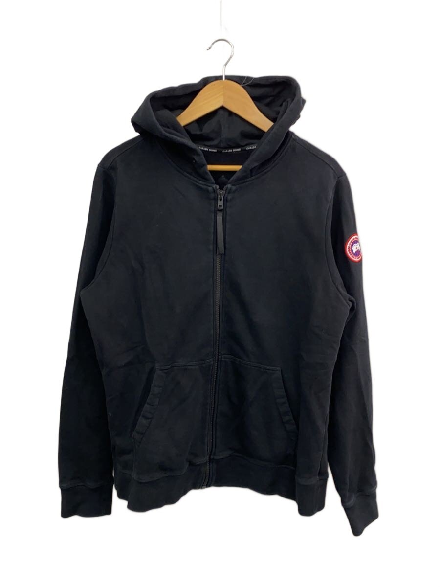 【中古】CANADA GOOSE◆ジップパーカー/L/綿織物/BLK/無地/7401M【メンズウェア】