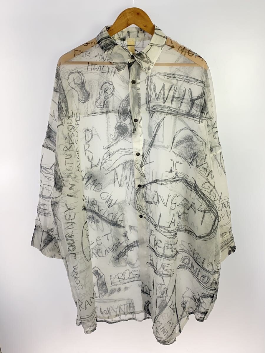 【中古】SHINYA KOZUKA◆長袖シャツ/XS/ポリエステル/WHT/総柄/2401SK23//【メンズウェア】｜2ｎｄ STREET 店