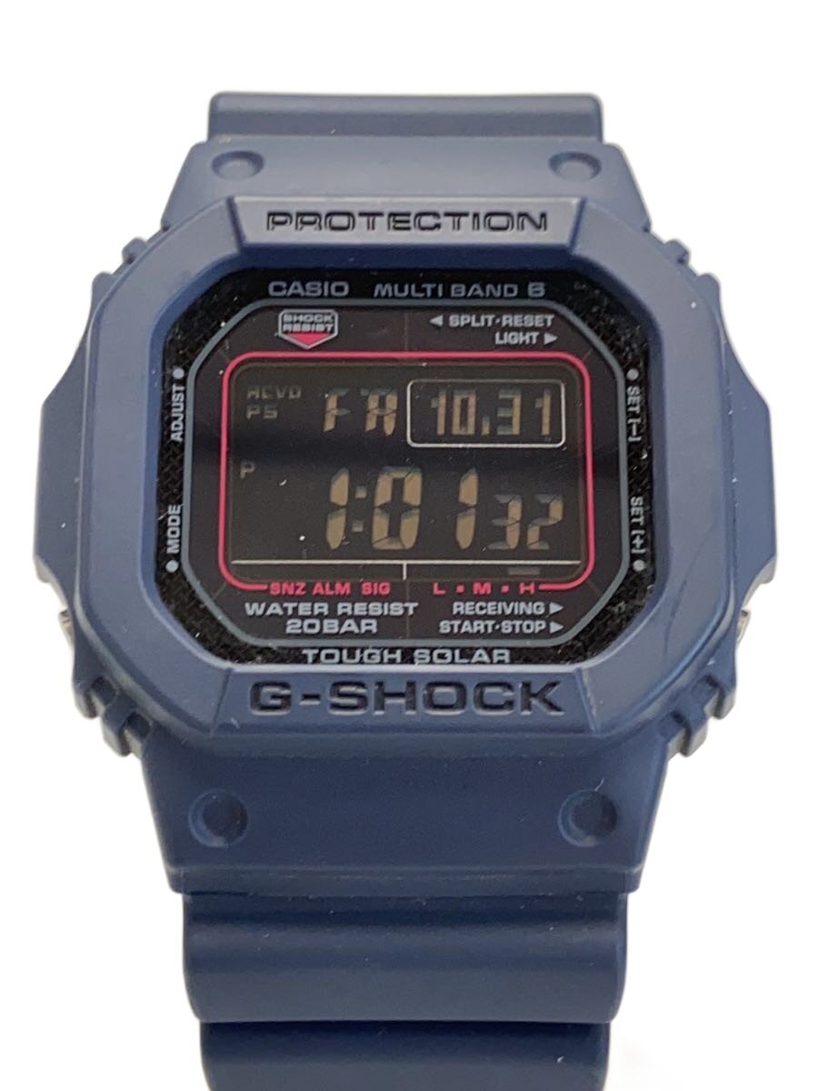 【中古】CASIO◆ソーラーウオッチ_G-SHOCK/デジタル/BLK/NVY/SS【服飾雑貨他】