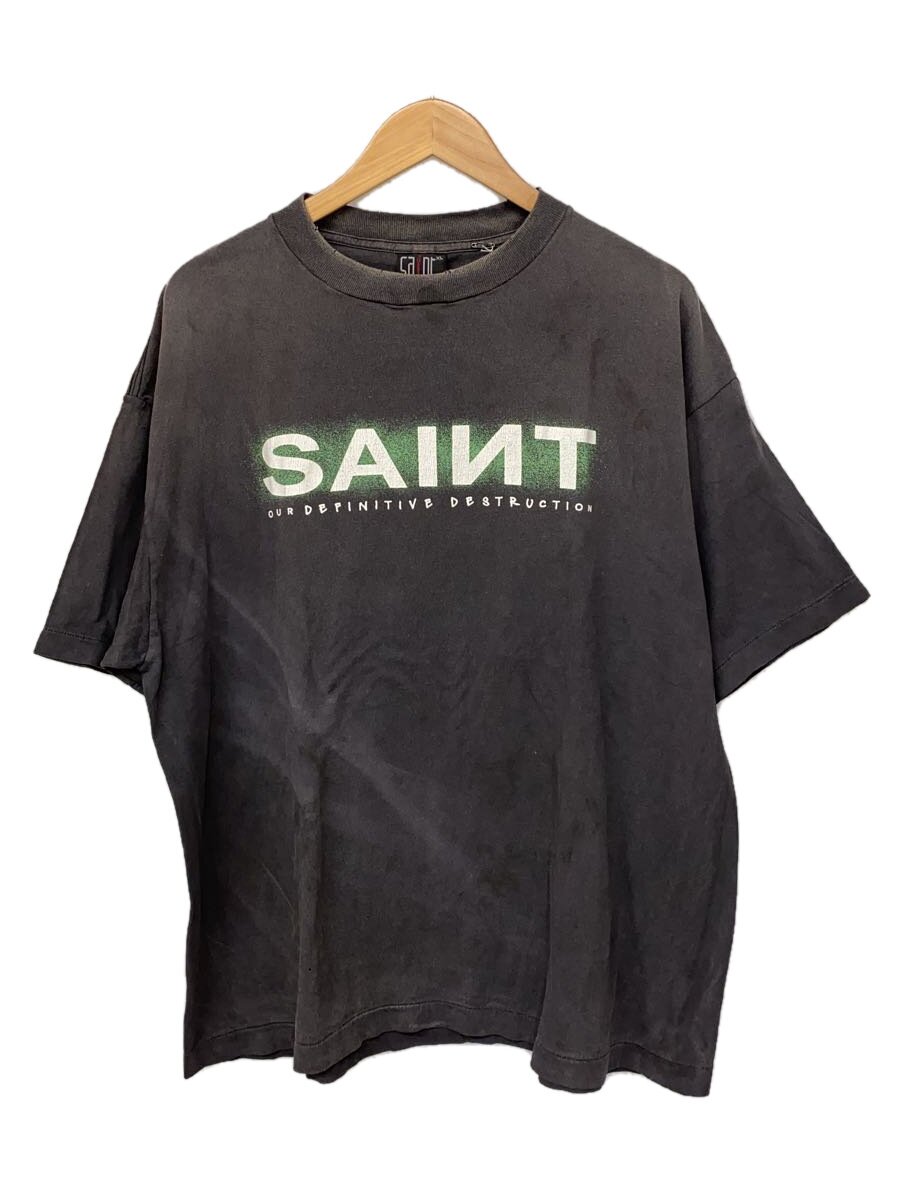 【中古】SAINT MICHAEL◆24AW/ティーシャツ/XL/綿織物/GRY/刷り上げる/SM-YS1-0000-001【メンズウェア】