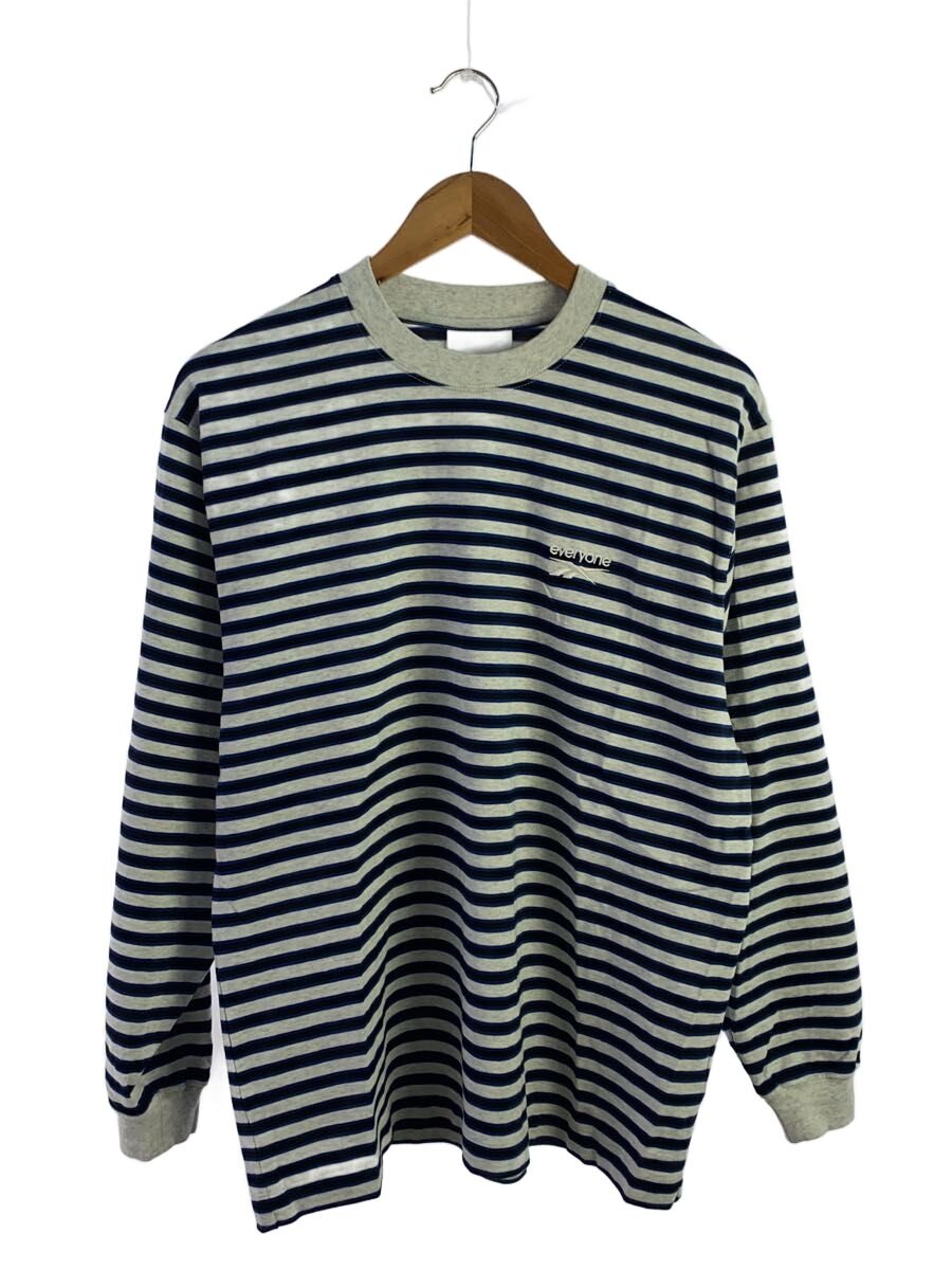 【中古】everyone◆長袖Tシャツ/M/コットン/GRY/ボーダー/p112410300//【メンズウェア】|2nd STREET 店