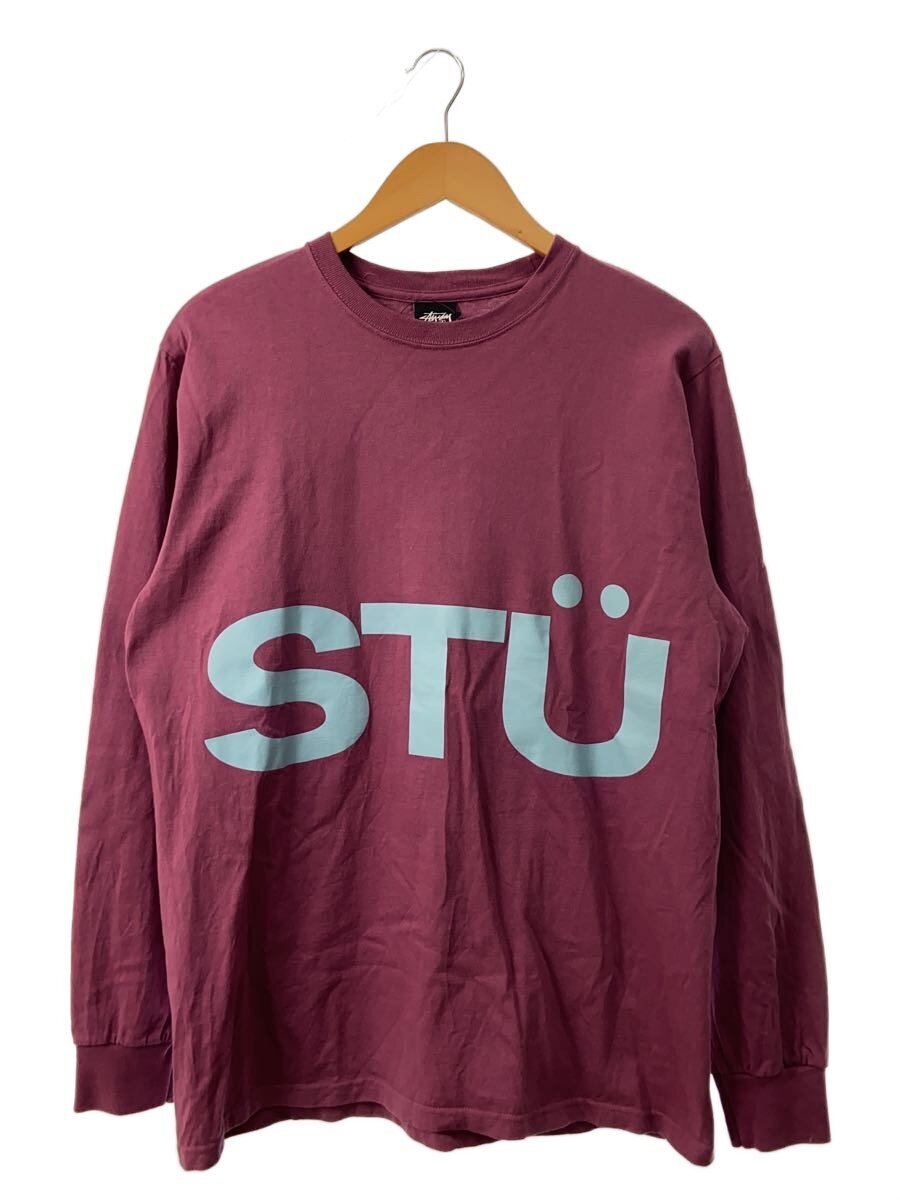 【中古】STUSSY◆長袖プルオーバー/M/ステューシー/綿織物/PUP/刷り上げる/パープル/紫//【メンズウェア】