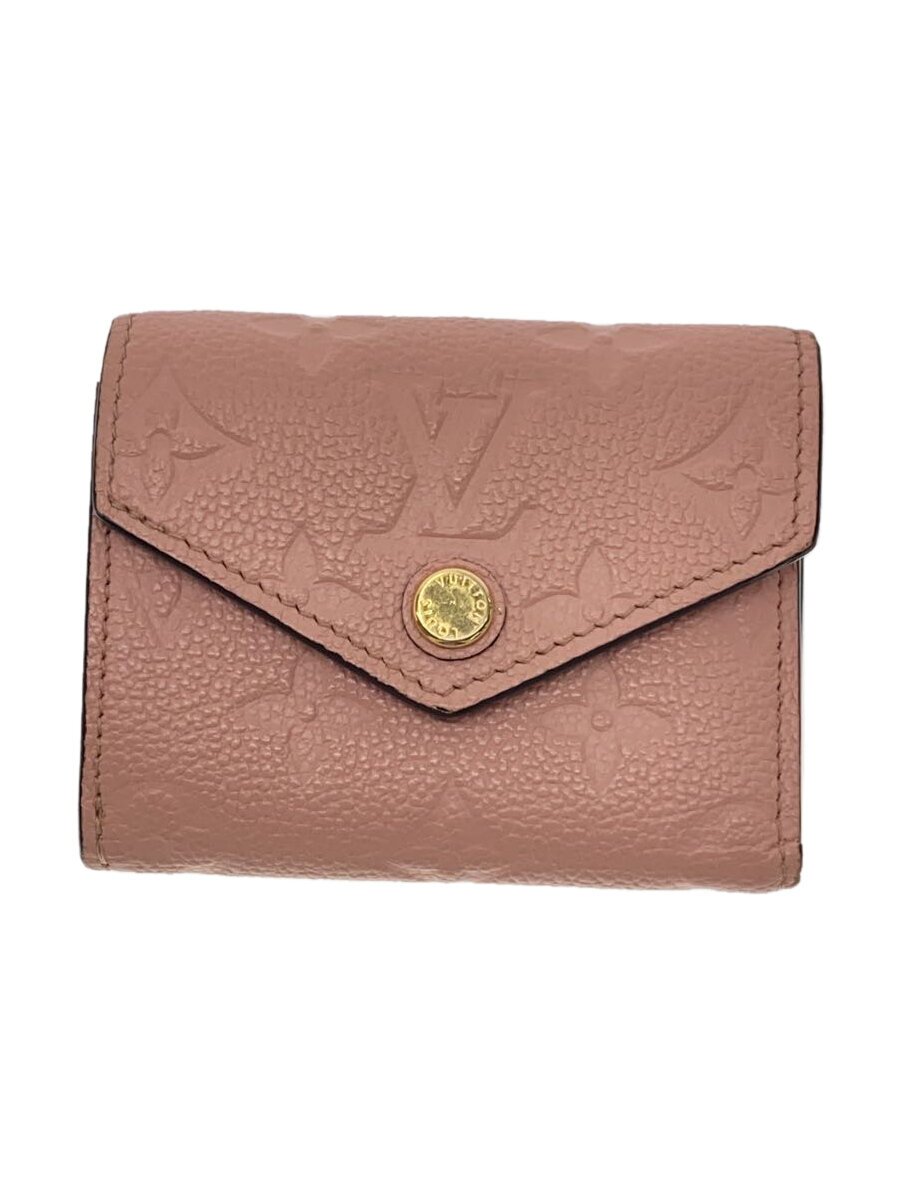 【中古】LOUIS VUITTON◆ポルト・フォイユ・ゾエ_モノグラム・アンプラント_PNK/牛革/PNK/レディース【服飾雑貨他】