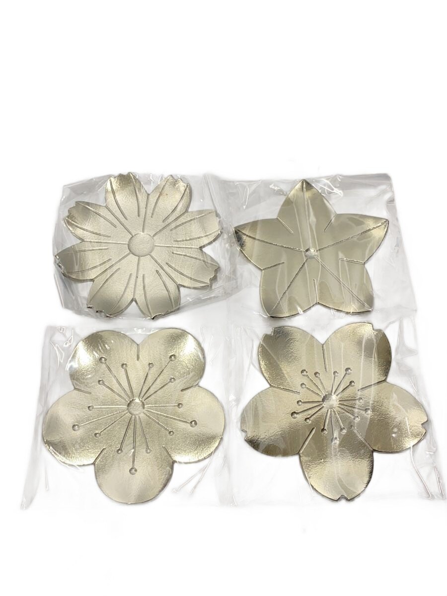 【中古】能作◆御花お盆/お菓子置き/洋食器余分の物/4点書き割り/GRY【勝手もと装置】