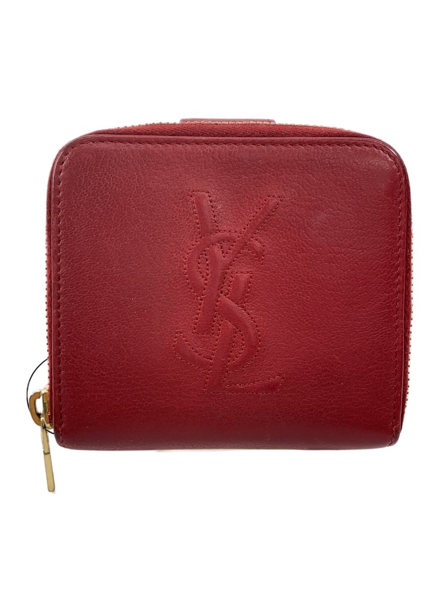 【中古】YVES SAINT LAURENT◆2つ折り紙入れ/なめし革/RED/レディース/MRT352906Y【服飾雑貨他】