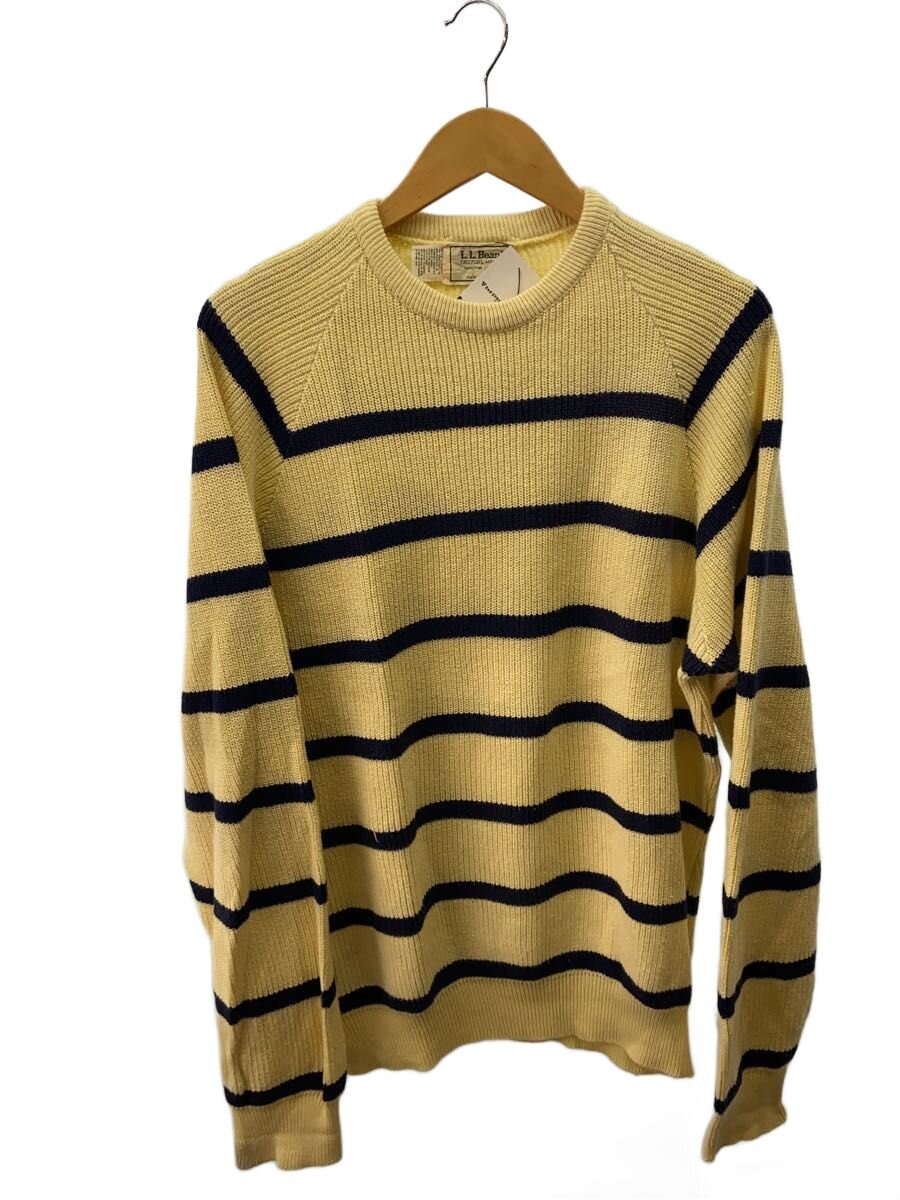【中古】L.L.Bean◆80s/クルーネックコットンニット/XL/イエロー&times;ネイビー/ボーダー/USA製/袖口汚れ有【メンズウェア】｜2ｎｄ STREET 店