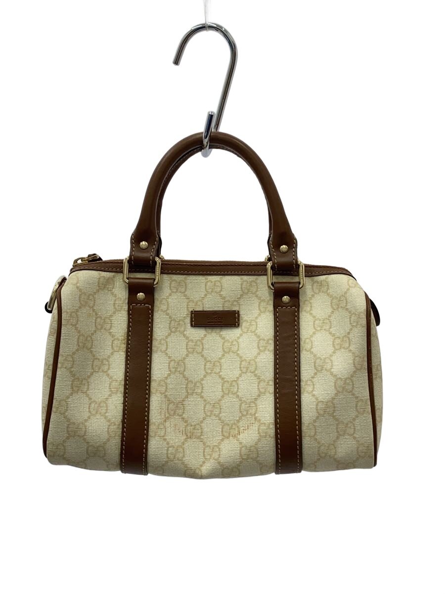 【中古】GUCCI◆ボストンバッグ_GGつけ加える/PVC/BRW【御徒面子】