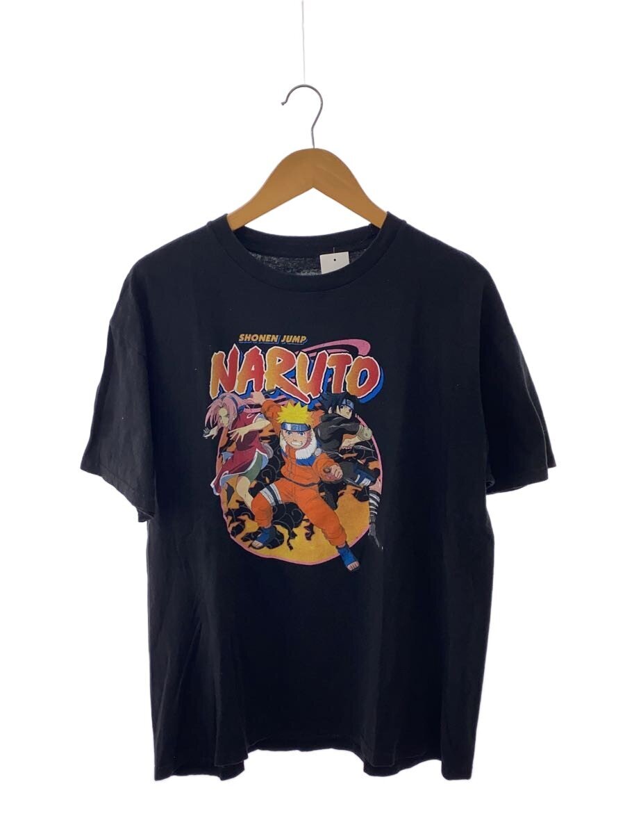 【中古】NARUTO/ナルト/アニメ/カットソー/L/綿織物/BLK/刷り上げる【メンズウェア】
