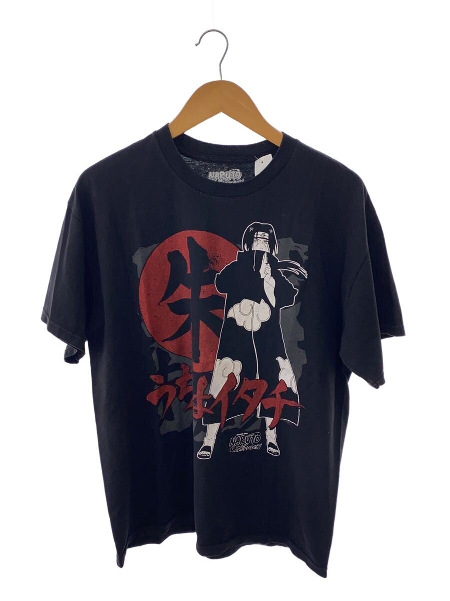 【中古】NARUTO/アニメ/00s/うちはイタチ/ナルト/カットソー/L/綿織物/BLK/刷り上げる【メンズウェア】