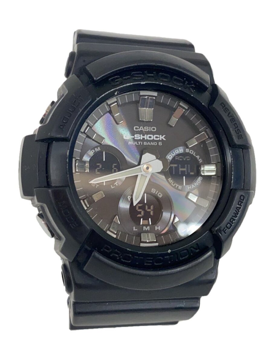 【中古】CASIO◆ソーラーウオッチ・G-SHOCK/デジアナ/天然ゴム/BLK/BLK/SS【服飾雑貨他】