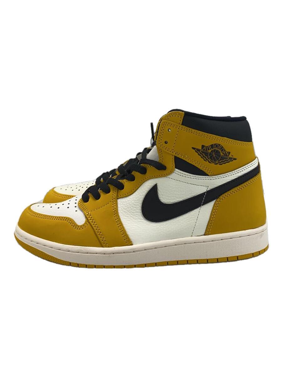 【中古】NIKE◆AIR JORDAN 1 RETRO HIGH OG_エアジョーダン 1 レトロ 御機嫌/28糎/YLW/箱無【シューズ】