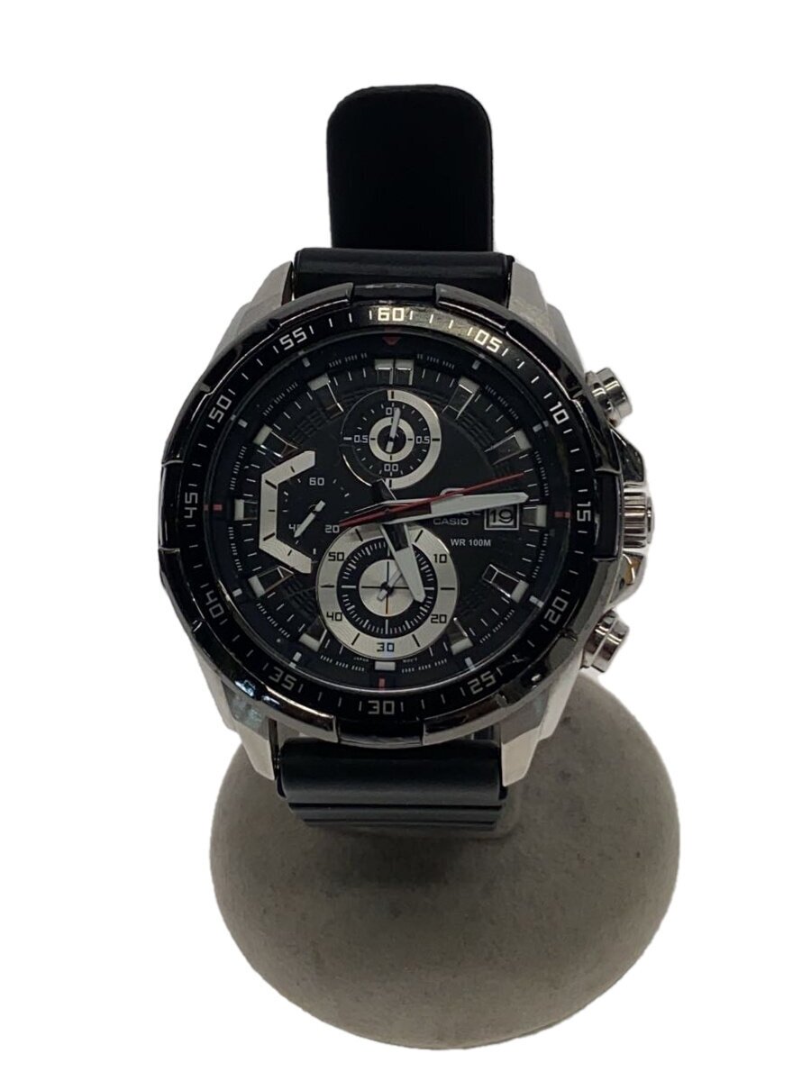 【中古】CASIO◆石英ウオッチ/アナログ/エディフィス/天然ゴム/BLK/BLK/EFR-539L/当て嵌める感有【服飾雑貨他】