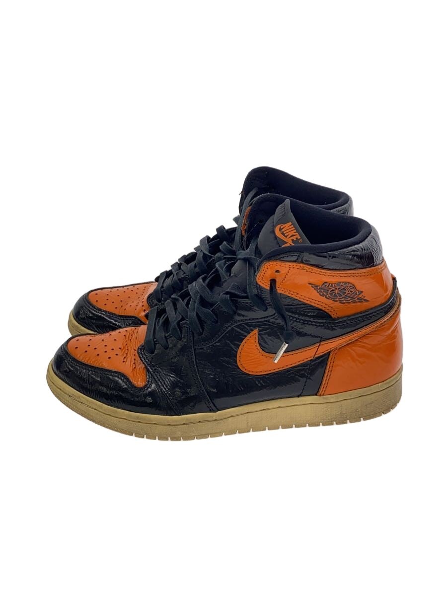 【中古】NIKE◆AIR JORDAN 1 RETRO HIGH OG/エアジョーダン1レトロハイ/黒いこと/555088-028/【シューズ】