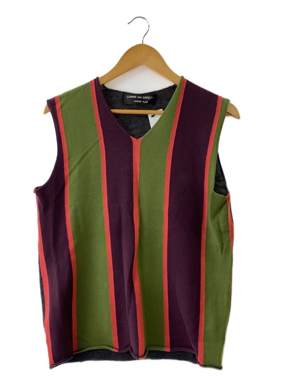 【中古】COMME des GARCONS HOMME PLUS◆AD2004/ニットベスト(薄手)/--/ウール/マルチカラー/ストライプ/PN-N034//【メンズウェア】｜2ｎｄ STREET 店