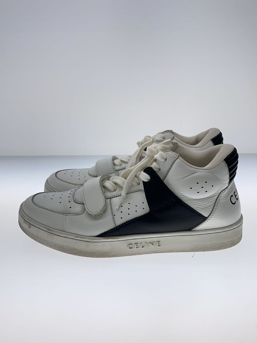 【中古】CELINE◆ハイカットスニーカー/37/WHT/なめし革/CT-02【シューズ】