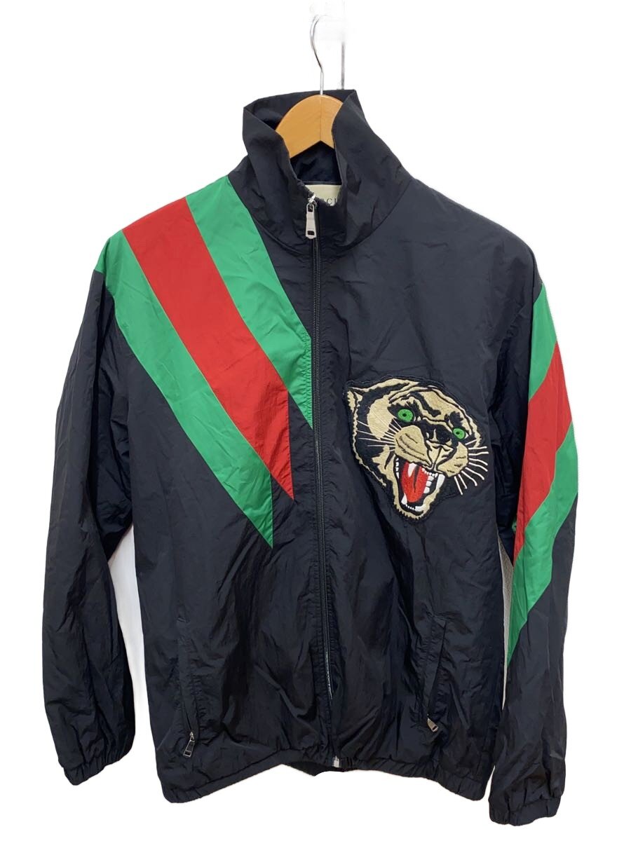 【中古】GUCCI◆シェリー酒生産ライン/虎/S/ナイロン/BLK/無地【メンズウェア】