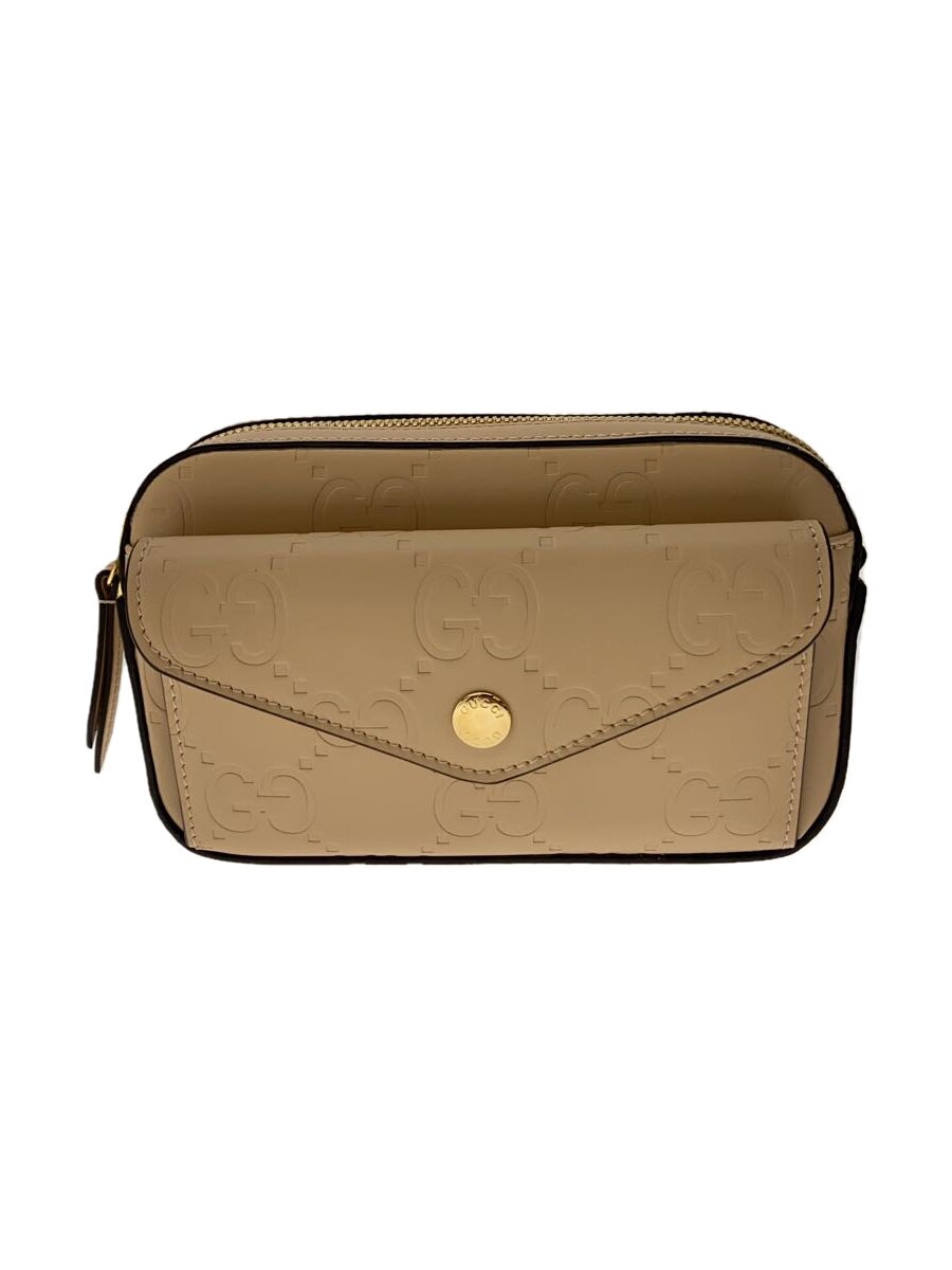 【中古】GUCCI◆ショルダーバッグ/なめし革/BEG/モノグラム/781554・2149【御徒面子】