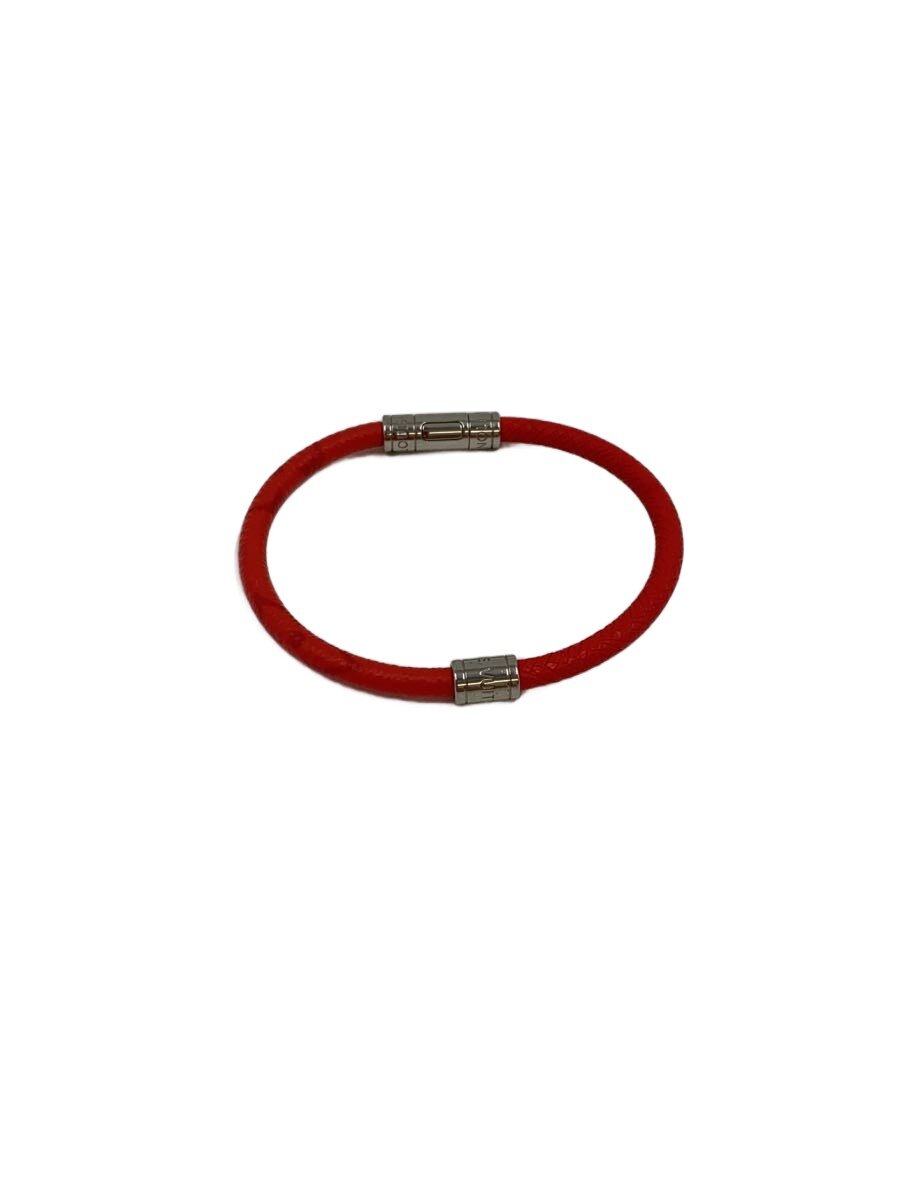 【中古】LOUIS VUITTON◆ブラスレ・ドットインフィニティ/なめし革/RED/メンズ【服飾雑貨他】