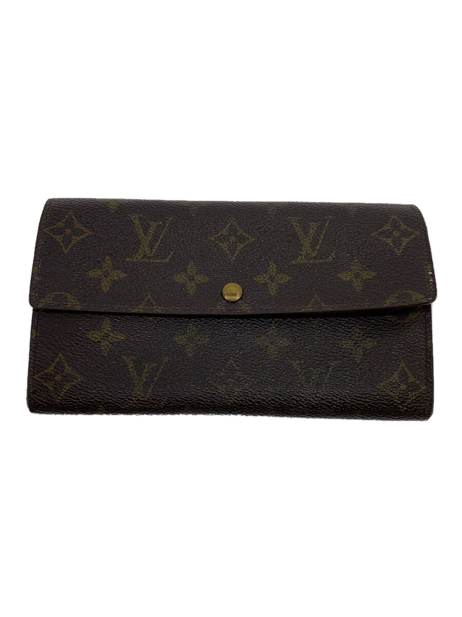 【中古】LOUIS VUITTON◆2)ポシェット・ポルト・モネ・クレディ_モノグラム・キャンバス_BRW/PVC/BRW/総柄/メンズ【服飾雑貨他】