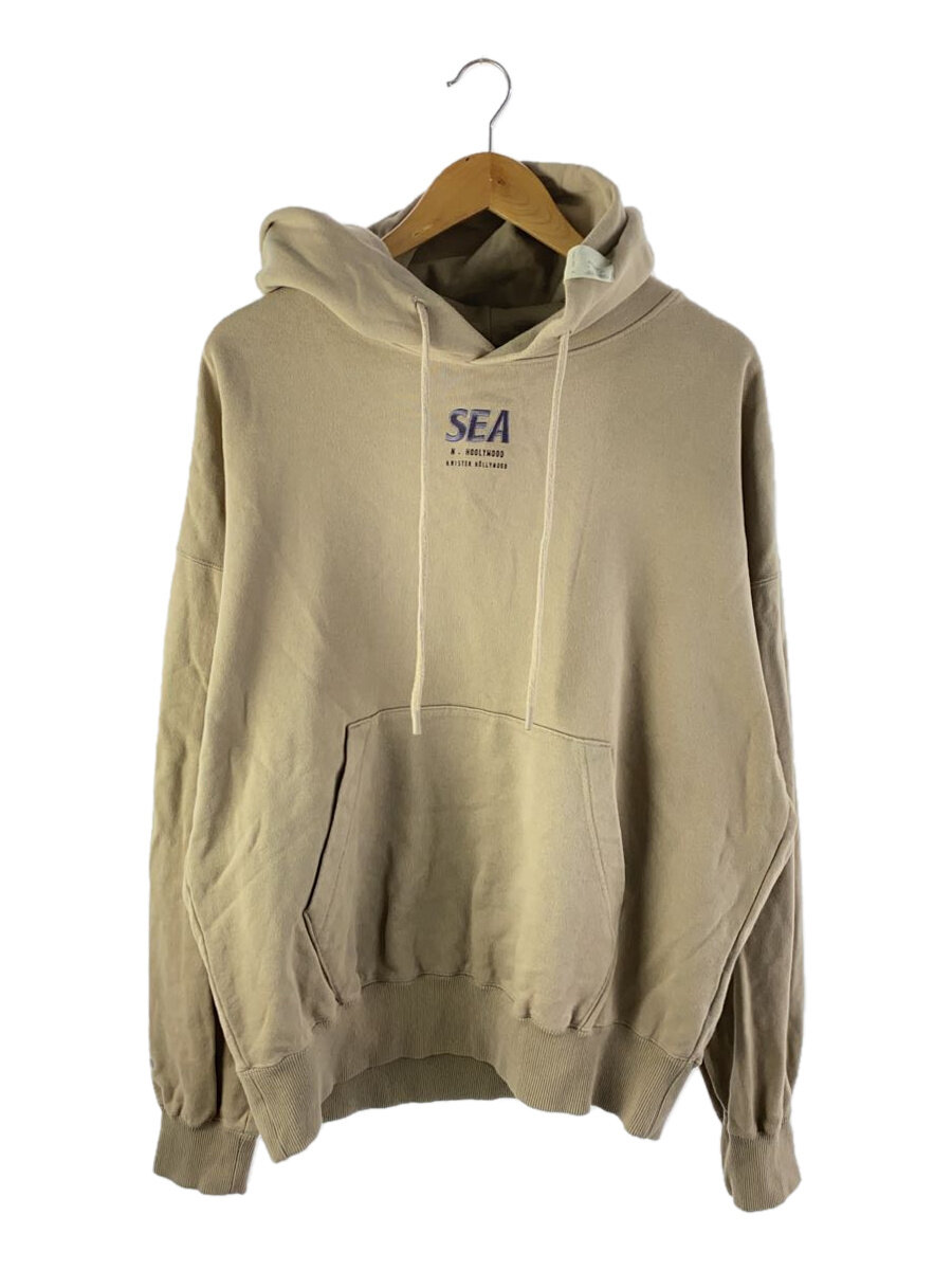 【中古】WIND AND SEA◆21AW/プルオーバーフーディー/パーカー/M/綿織物/BEG/無地/NHWS-004//【メンズウェア】