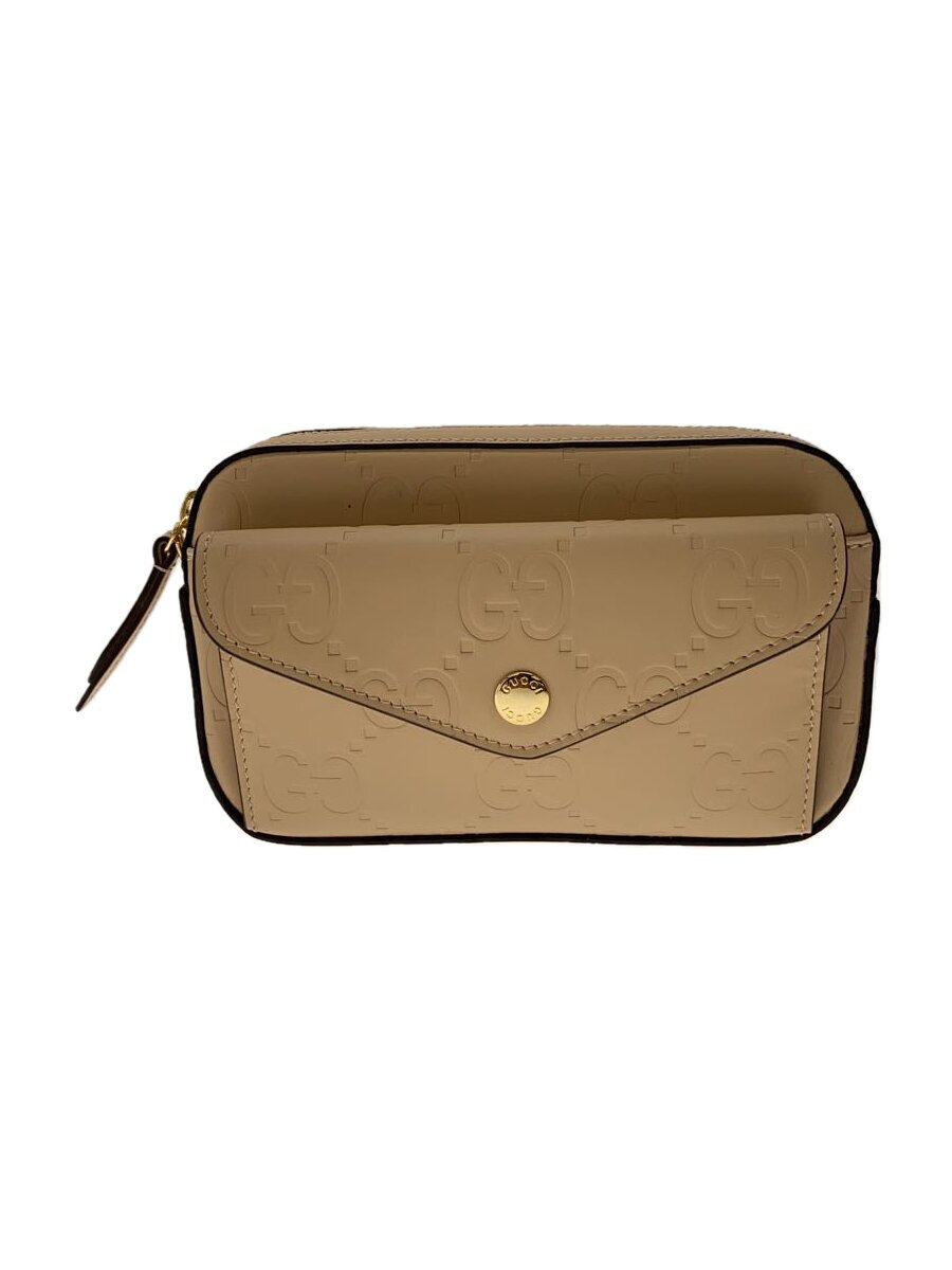 【中古】GUCCI◆ショルダーバッグ/なめし革/BEG/モノグラム/781554・2149【御徒面子】