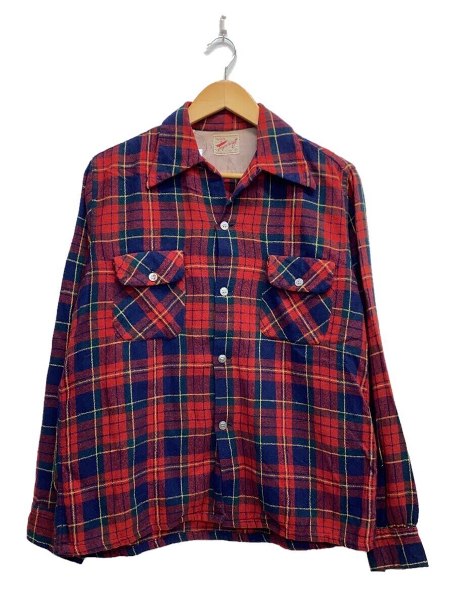 【中古】長袖プルオーバー/M/人絹/RED/総柄【メンズウェア】