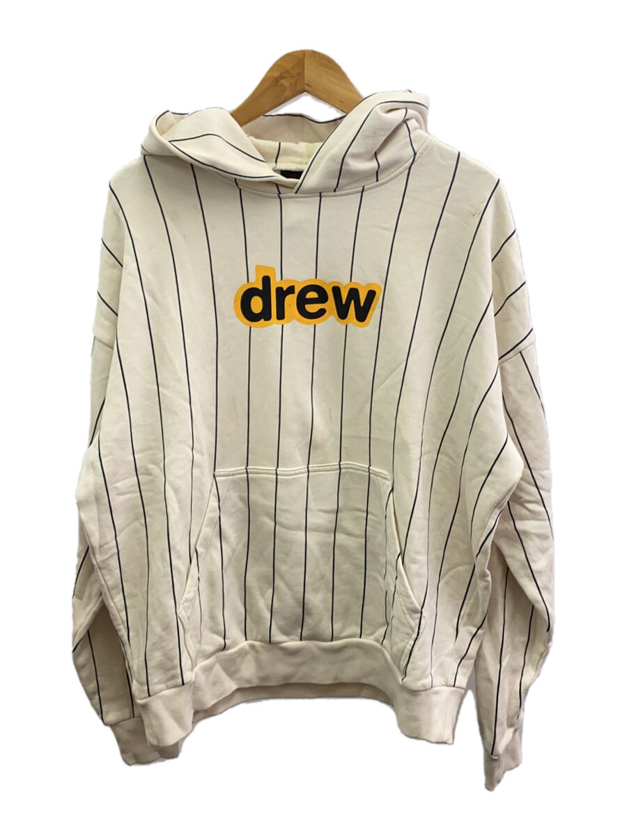 【中古】drew house◆パーカー/M/綿織物/WHT/縞模様//【メンズウェア】