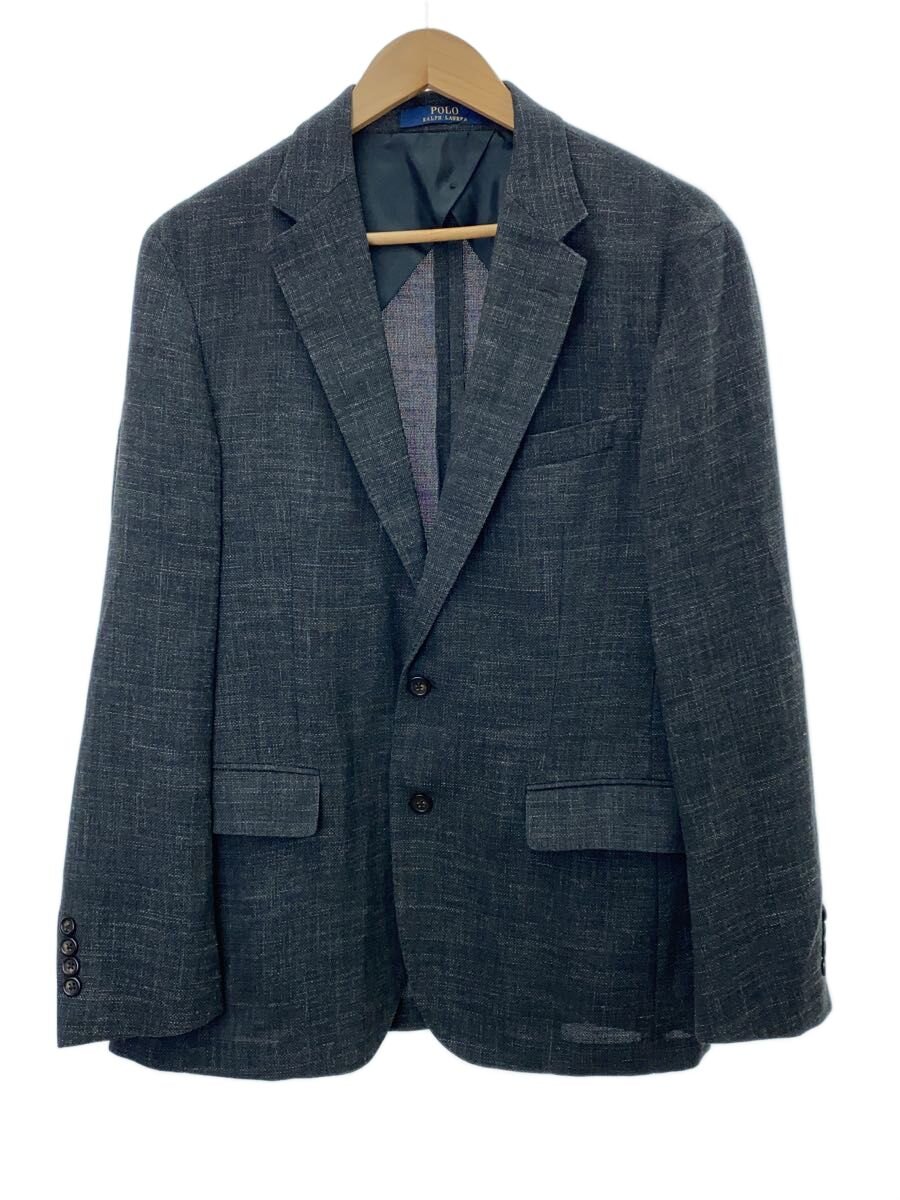 【中古】POLO RALPH LAUREN◆リネン混/2Bテーラードジャケット/40/ポリエステル/GRY【メンズウェア】