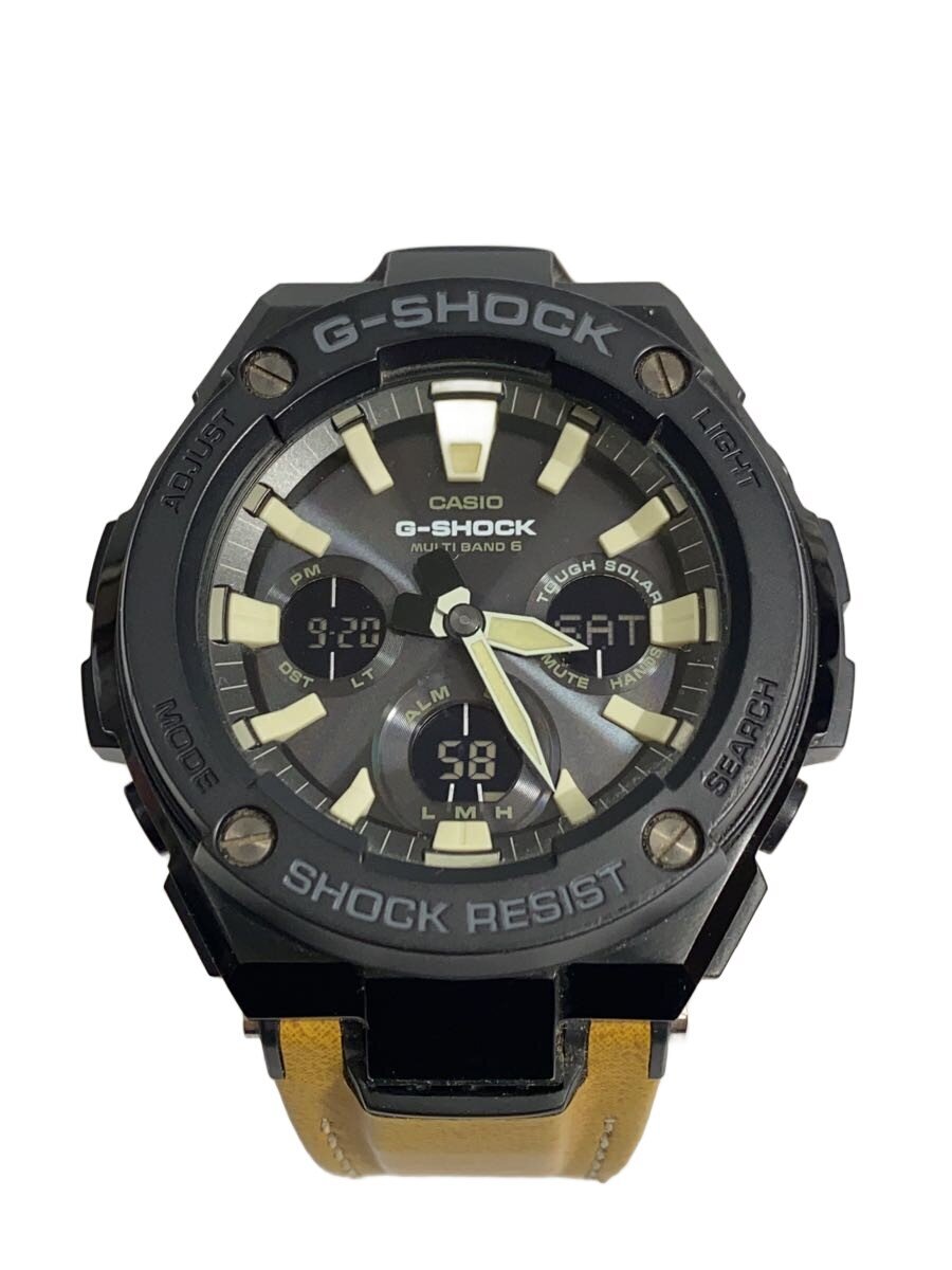 【中古】CASIO◆ソーラーウォッチ・G-SHOCK/デジアナ/BLK/CML【服飾雑貨他】