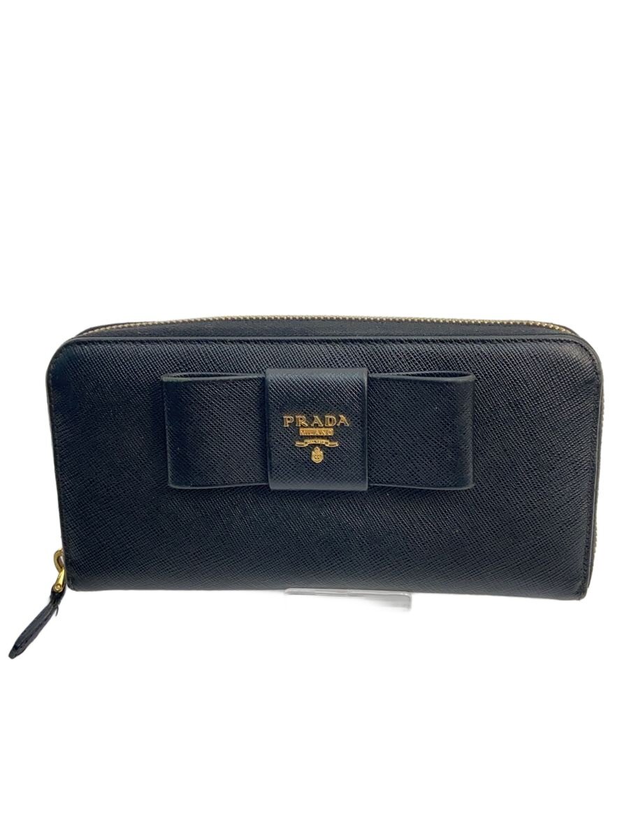【中古】PRADA◆長サイフ/牛皮/BLK/レディース【服飾雑貨他】