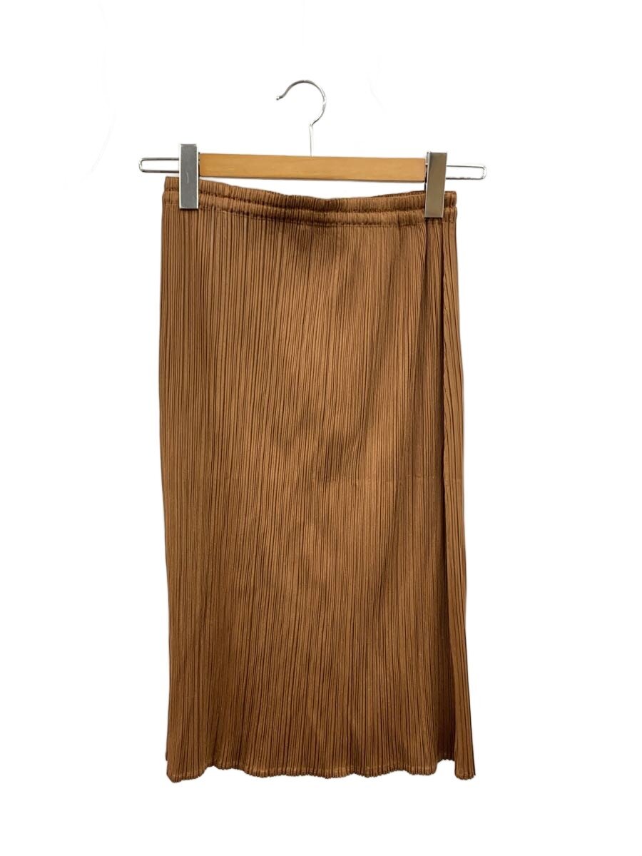 【中古】PLEATS PLEASE ISSEY MIYAKE◆スコート/4/ポリエステル/BRW/無地/PP21-JG140【レディースお召しもの】