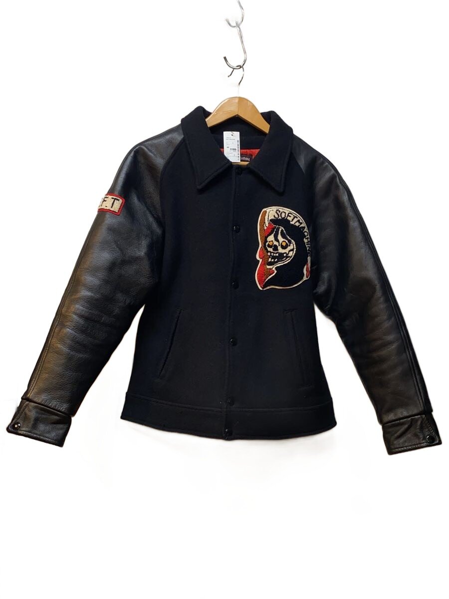 【中古】SOFT MACHINE◆REAPER JK/アームレザースタジャン/M/ウール/BLK//【メンズウェア】｜2ｎｄ STREET 店