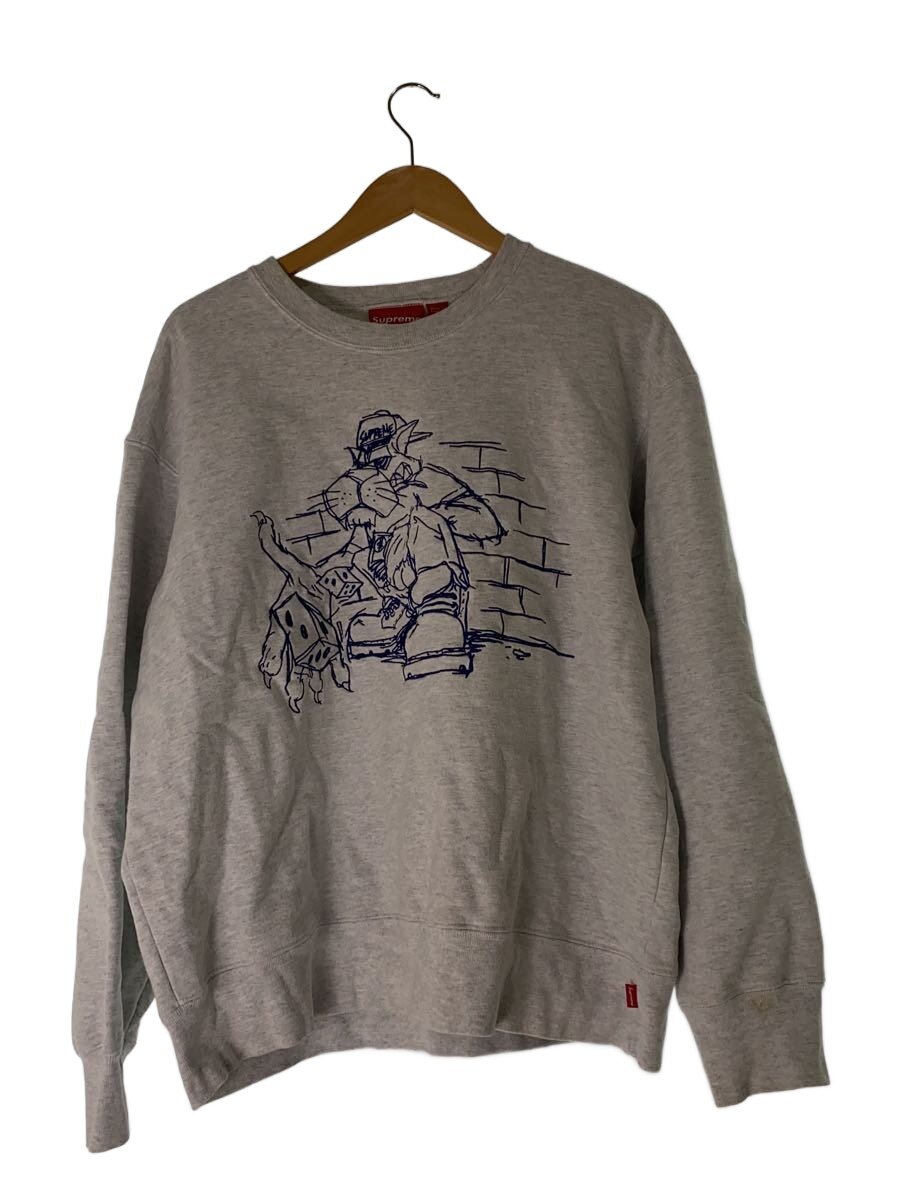 【中古】Supreme◆シミ蟻/21AW/DICE CREWNECK/」流汗/M/綿織物/GRY【メンズウェア】