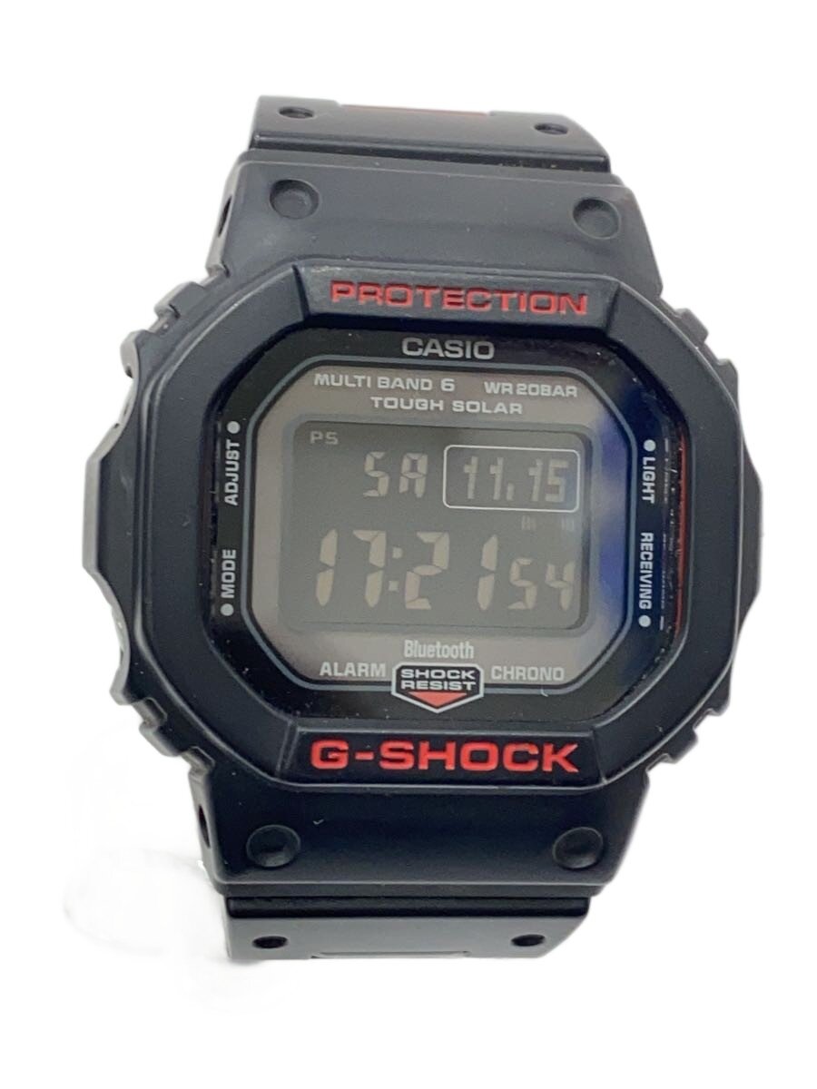 【中古】CASIO◆ソーラーウオッチ・G-SHOCK/デジタル/ステンレス鋼/BLK【服飾雑貨他】
